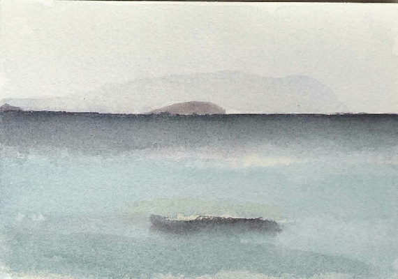<em>Distant Island 1998, watercolour on paper, 14 x 11cm</em>