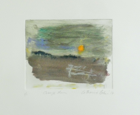 <em>Orange Moon 2014, monoprint, 14 x 10cm</em>