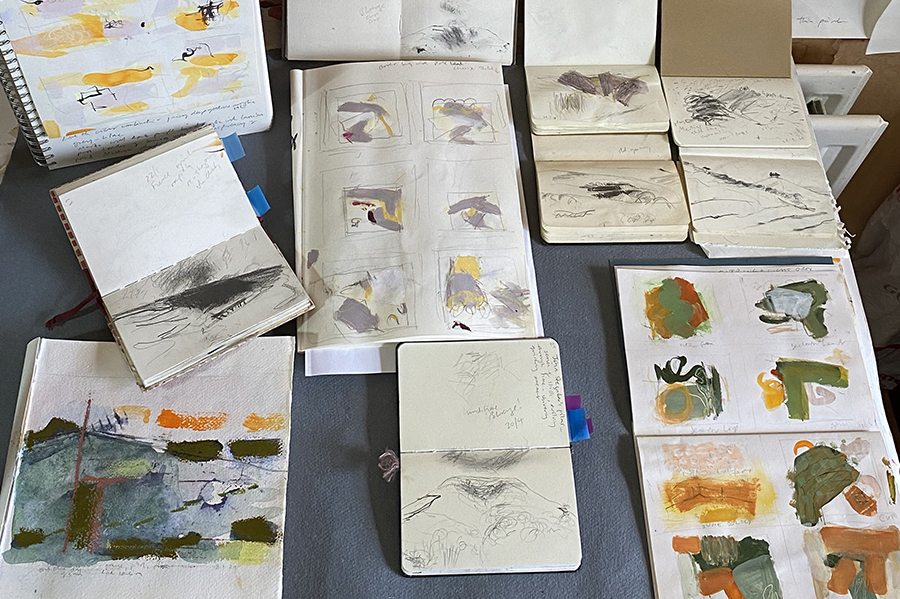 2024-sketchbooks-and-journals-in-the-studio-crop