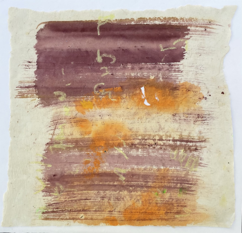 <em>Cipher - 2025, gouache & pastel on paper, 27 x 28cm</em>