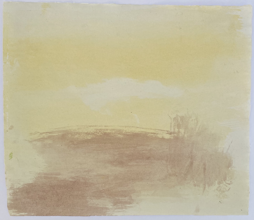 <em>Haukijarvi Morning - 2025, gouache on paper, 28 x 33cm</em>