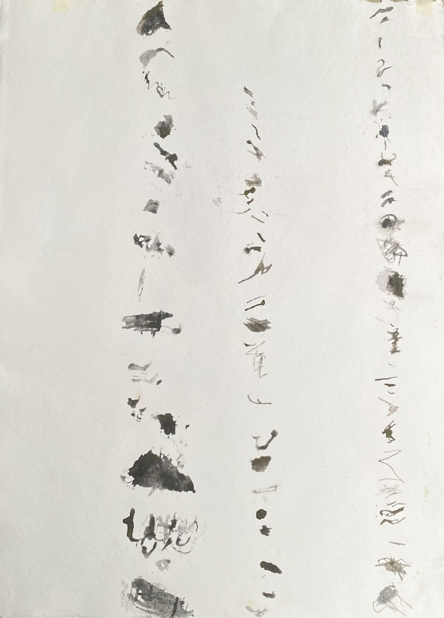 <em>Secret Language 1 - 2025, gouache & ink on paper, 73 x 53cm</em>